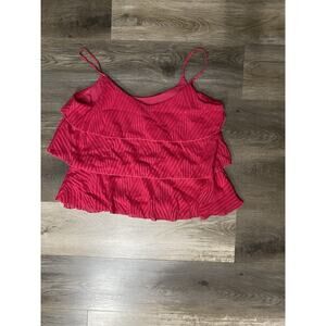 19E/ANTHROPOLOGIE NWT $90 AMADI TIERED CAMI/TANK TOP/PINK/SIZE MEDIUM